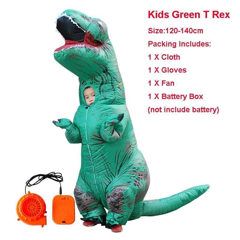 Inflatable Costume Dinosaur - green kids - Fancy Dress Costume