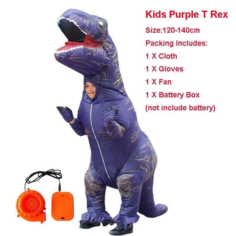 Inflatable Costume Dinosaur - purple kids - Fancy Dress Costume