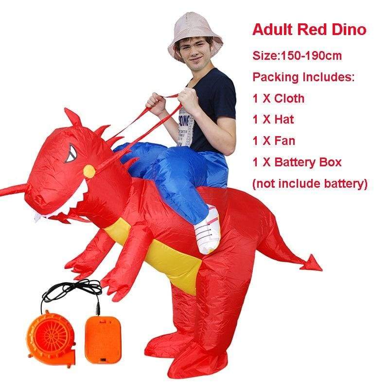 Inflatable Costume Dinosaur - red adult 1 - Fancy Dress Costume