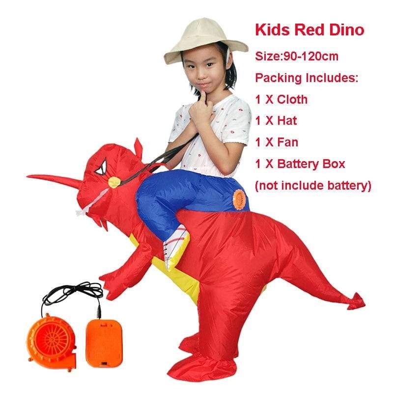 Inflatable Costume Dinosaur - red kids 1 - Fancy Dress Costume
