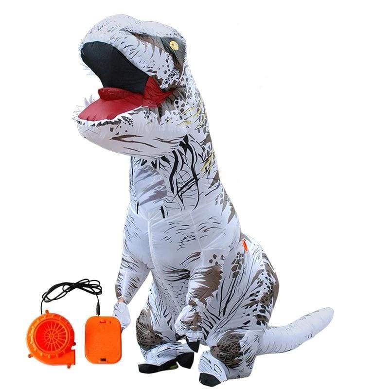 Inflatable Costume Dinosaur - white adult - Fancy Dress Costume