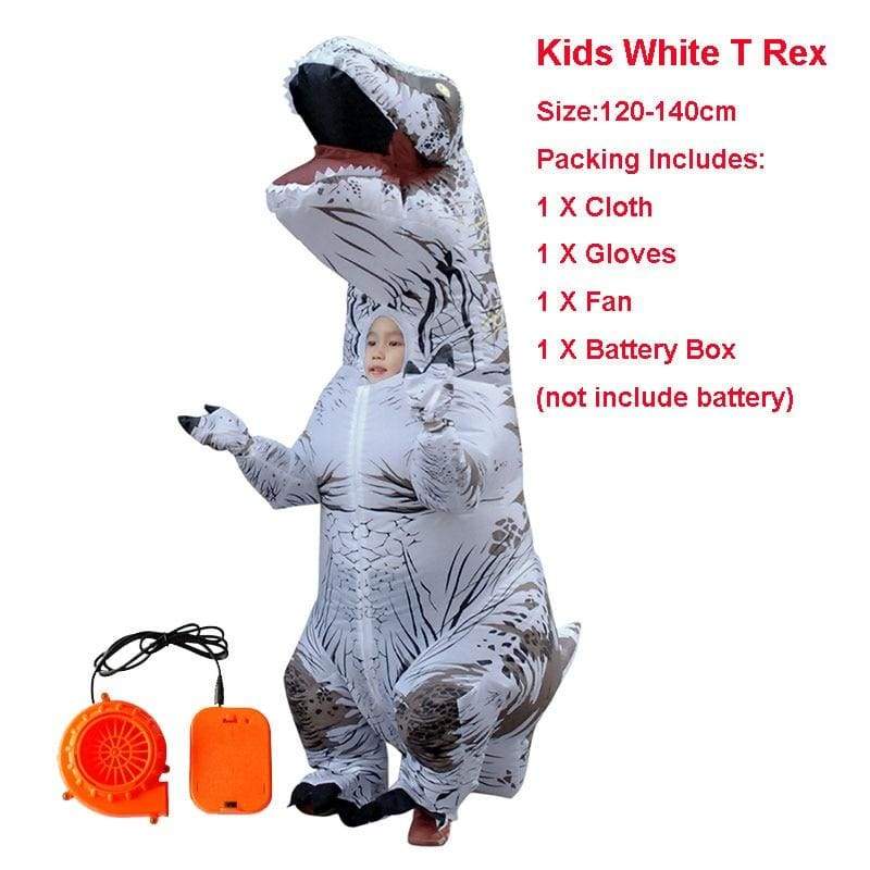 Inflatable Costume Dinosaur - white kids - Fancy Dress Costume