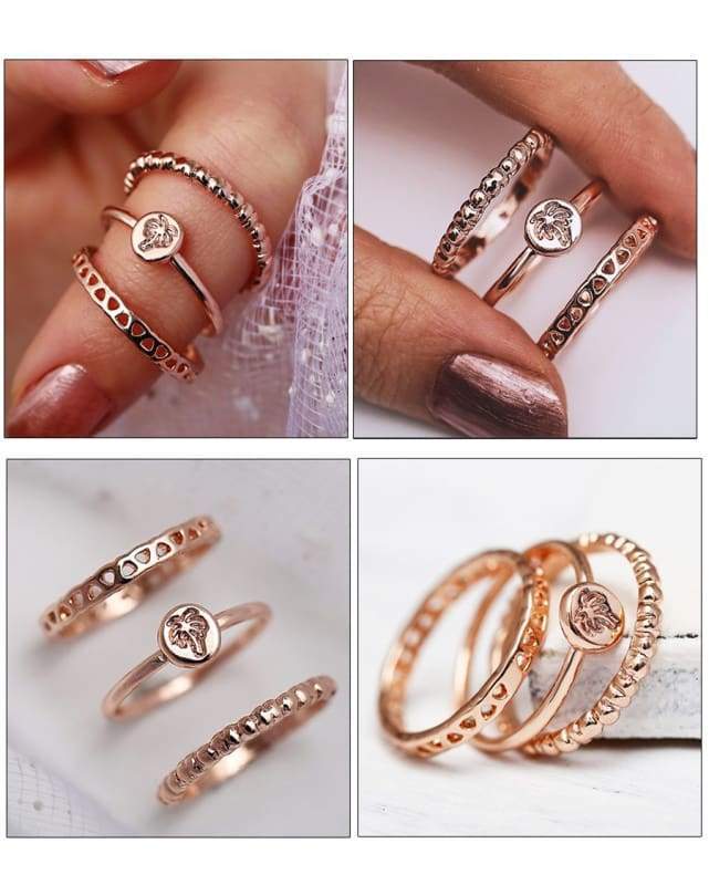 Intersect Crystal Rings Set - Wedding Bands