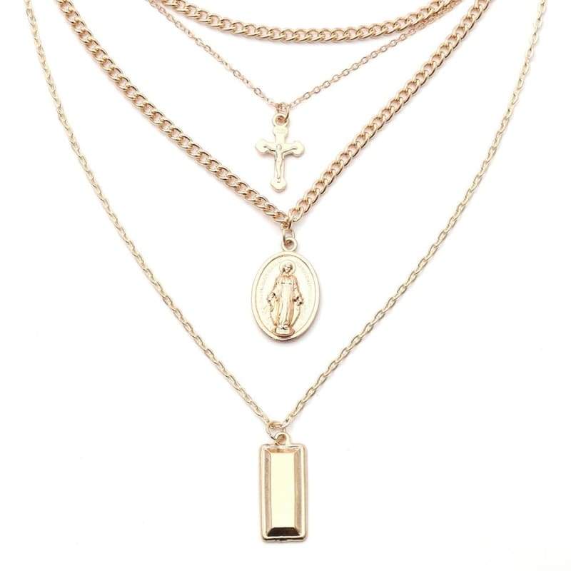 Jesus and Virgin Mary Necklace - Pendant Necklaces