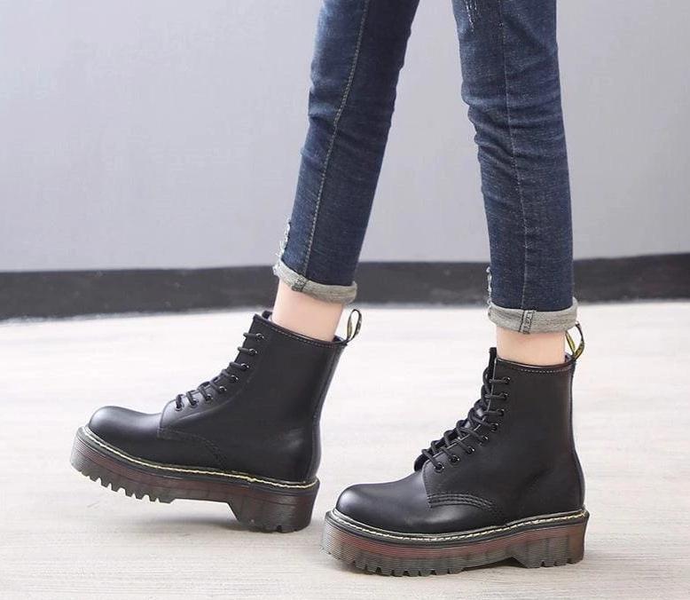 Lace-up Leather Boots For Women - shoes