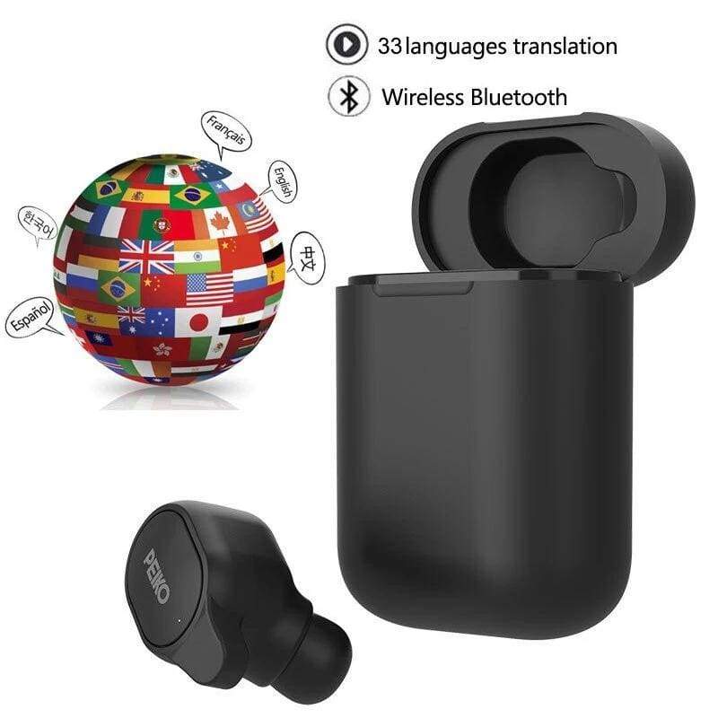 Language Translating Earbuds Support 33 languages - Black - Language Translating