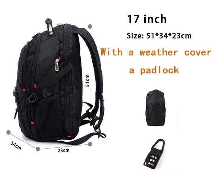 Laptop backpack Waterproof USB Charge Just For You - 17in cover and lock - Backpacks1