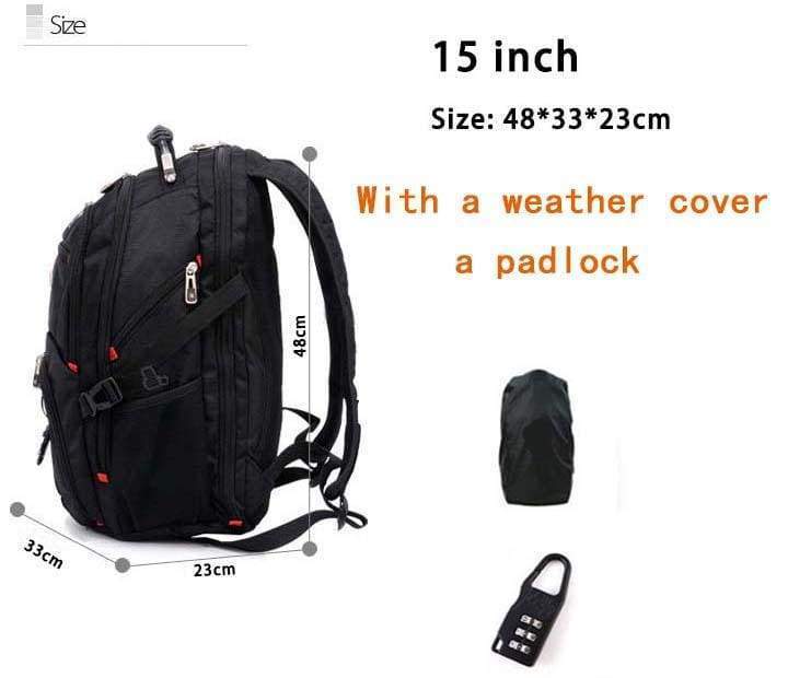 Laptop backpack Waterproof USB Charge Just For You - 15in cover and lock - Backpacks1