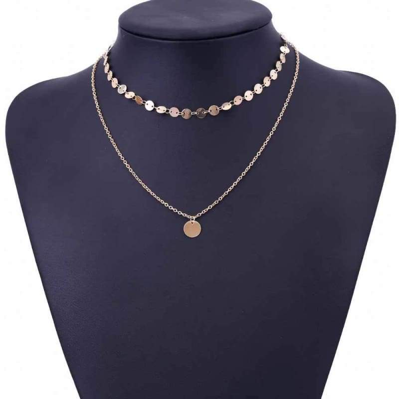 Layered Necklace - N541-1 - Chain Necklaces