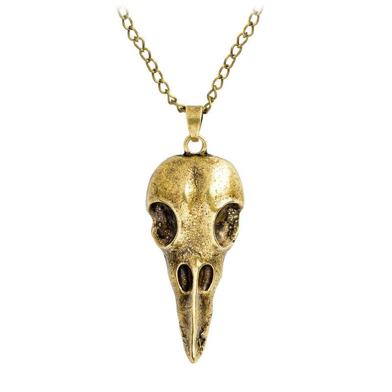 Lazy Raven Skull Necklace - bronze - Pendant Necklaces