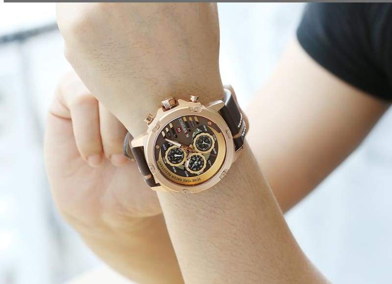 Leather Sports Wrist Watch for Men - Quartz Watches