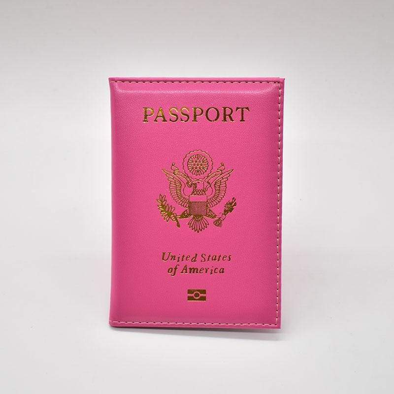 Leather USA passport holder - Fuschia - Card & ID Holders