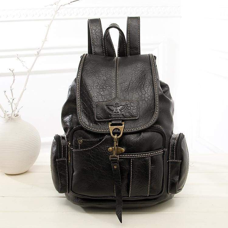 Leather vintage backpacks - Black - Backpacks
