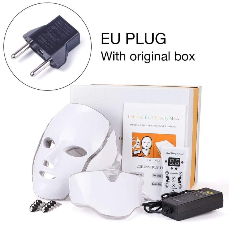 LED Light Therapy Mask - EU Plug with box - Face Skin Care Tools