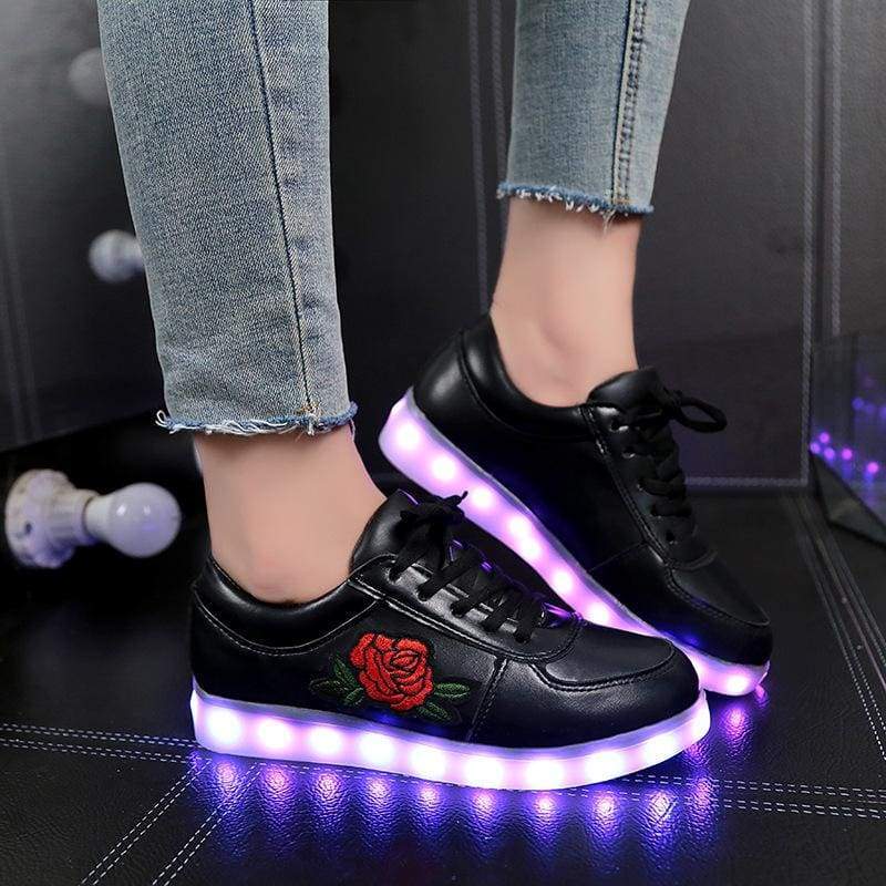 Led Light Up Shoes For Men and Women - Black / 10 - Sneakers