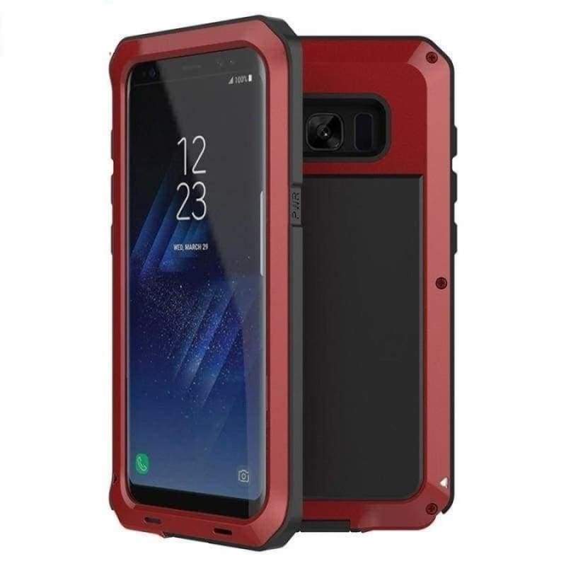Luxury Doom Armor Metal Heavy Duty Samsung Phone Case Protection - Red / For Galaxy Note 9 - Fitted Cases
