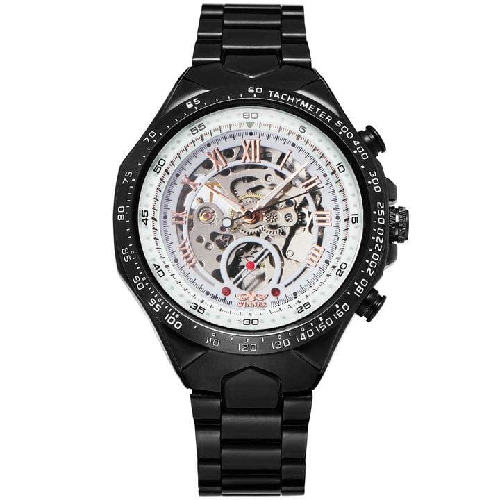 Luxury Retro Design Mechanical Watches - BLACK WHITE RG - Mechanical Watches