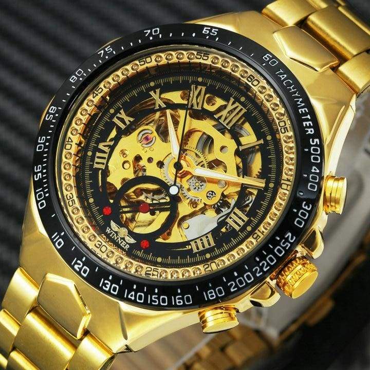 Luxury Retro Design Mechanical Watches - GOLDEN BLACK - Mechanical Watches