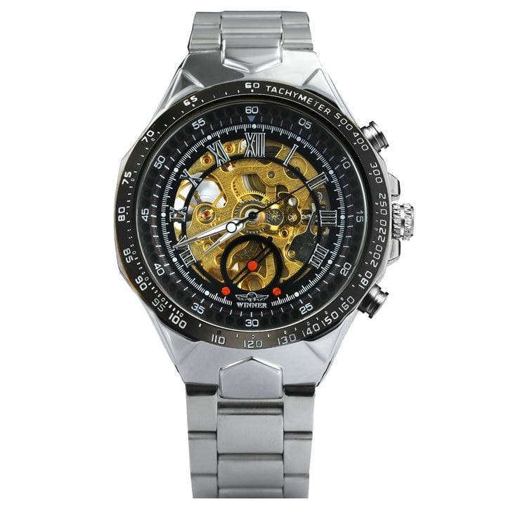 Luxury Retro Design Mechanical Watches - SILVER BLACK GOLD - Mechanical Watches