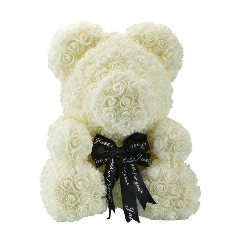 Luxury Rose Teddy Bear - 38cm cream boar 7 - Artificial & Dried Flowers