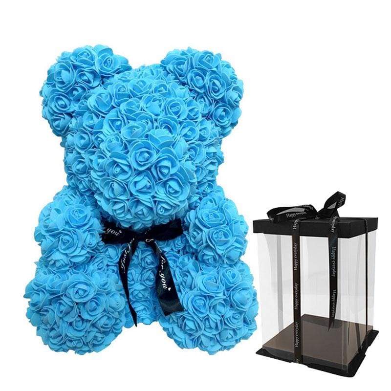 Luxury Rose Teddy Bear - Artificial & Dried Flowers