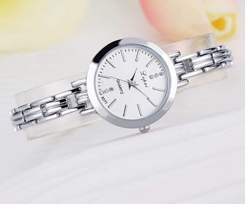 Luxury Women Bracelet Watches - Silver White - Womens Watches
