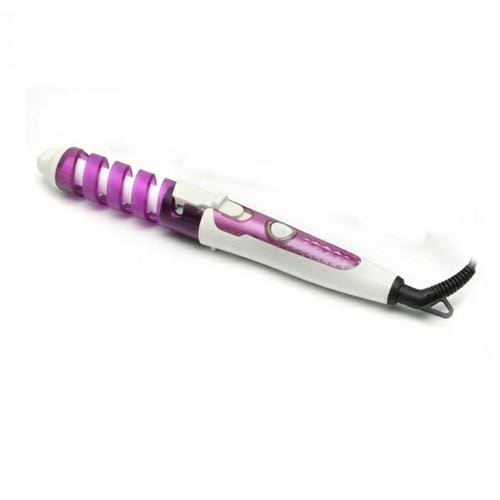 Magic Ceramic Spiral Hair Curling Iron Wand - Purple - Hair Rollers