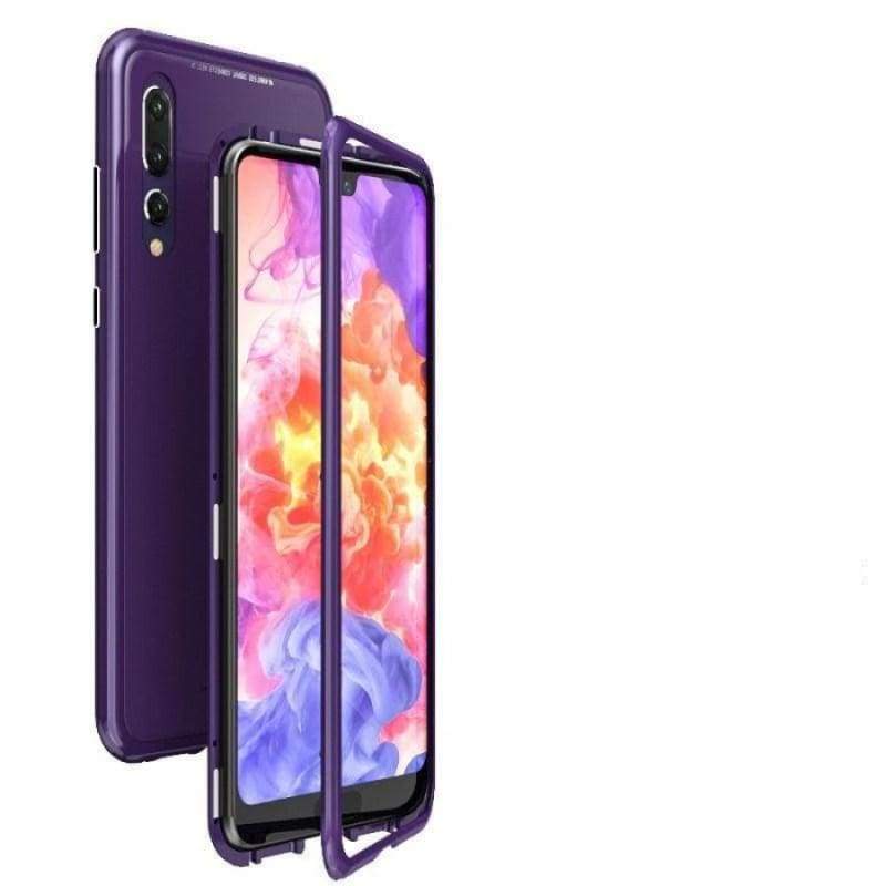 Magnetic Adsorption Case for Huawei - Purple-Purple Back / For Huawei P20 / with Retail pack - Fitted Cases