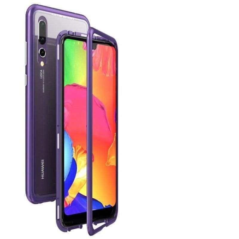 Magnetic Adsorption Case for Huawei - Purple-Clear Back / For Huawei P20 / with Retail pack - Fitted Cases