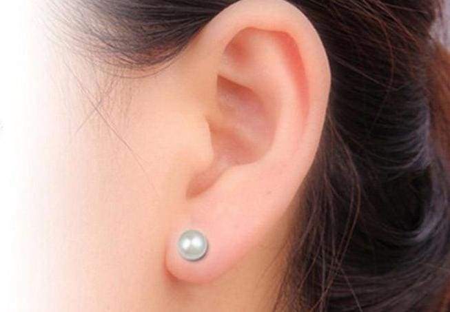 Magnetic Stud Slimming Earrings - Pearl - Stud Earrings