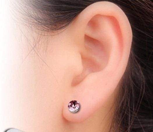 Magnetic Stud Slimming Earrings - Pink - Stud Earrings
