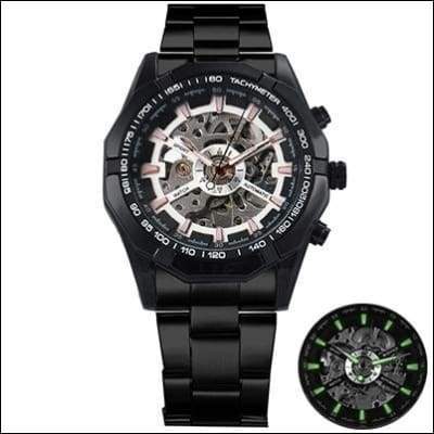 Mechanical watch luxury - BLACK CASE WHITE - Mechanical Watches
