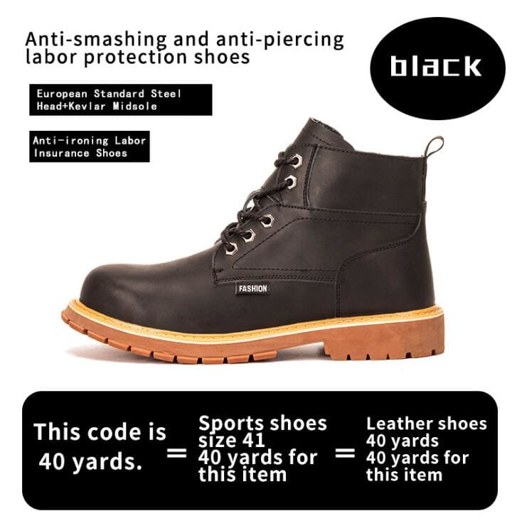 Mens Casual Boots Winter Work Safety Boots shoes - Black / 37 - Winter Boots
