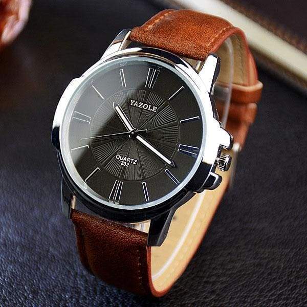 Men Wrist Watch - Brown black - Quartz Watches