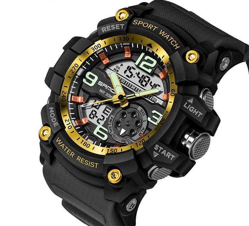 Military Sports Watch - black gold - Quartz Watches