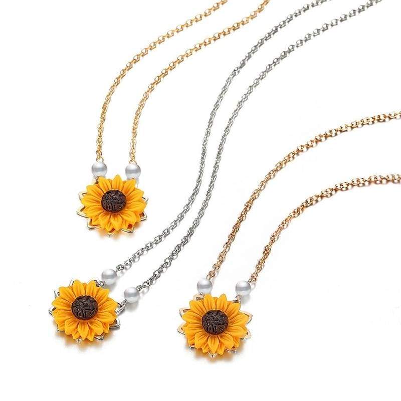 Mini Sunflower Pendant Necklace - Pendant Necklaces
