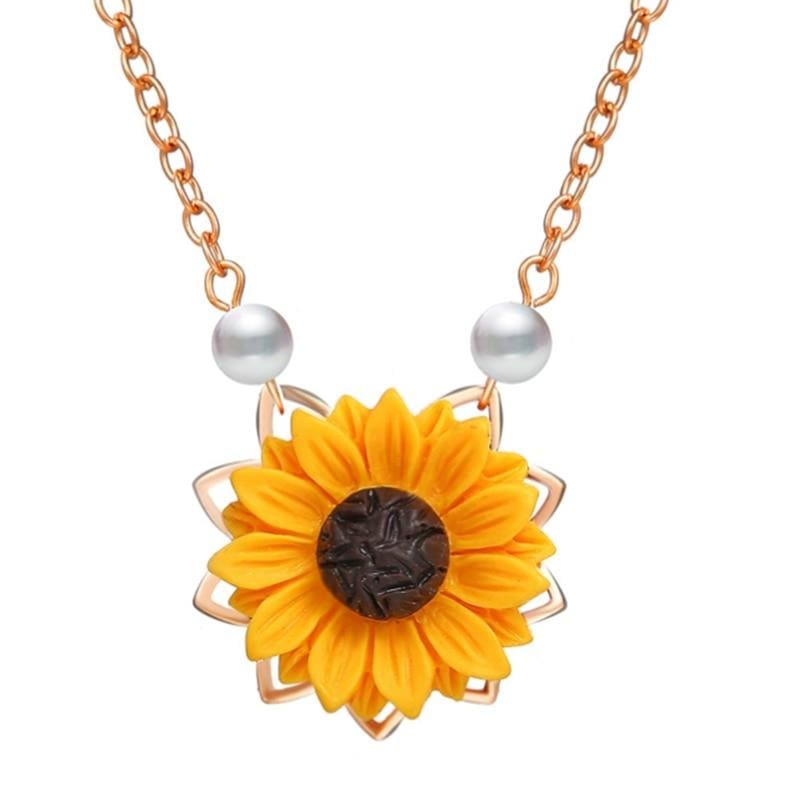 Mini Sunflower Pendant Necklace - RGD - Pendant Necklaces
