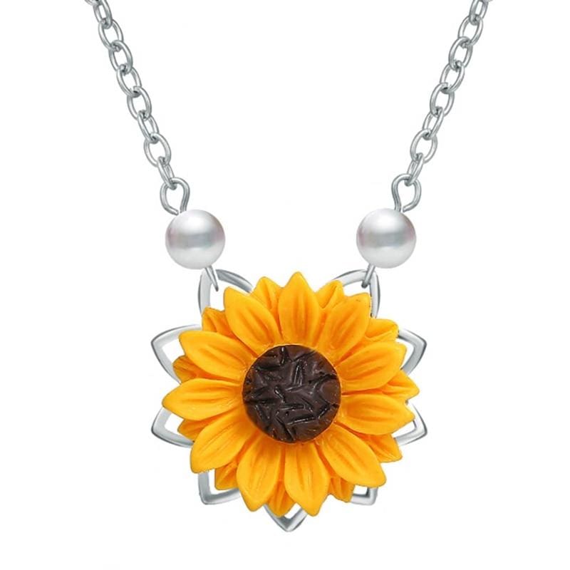 Mini Sunflower Pendant Necklace - SV - Pendant Necklaces
