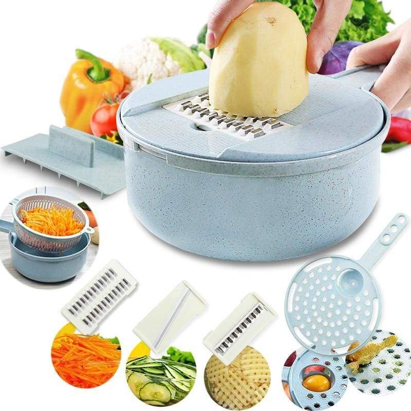 Multipurpose Vegetable Slicer Bowl - blue - Shredders & Slicers