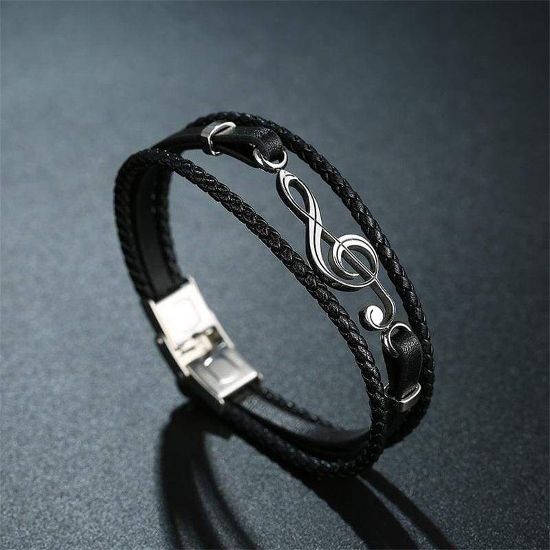 Musical Note Leather Bracelets - ID Bracelets