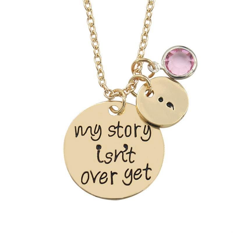 My Story Is not Over Yet Pendant - Light Yellow Gold Color - Pendant Necklaces