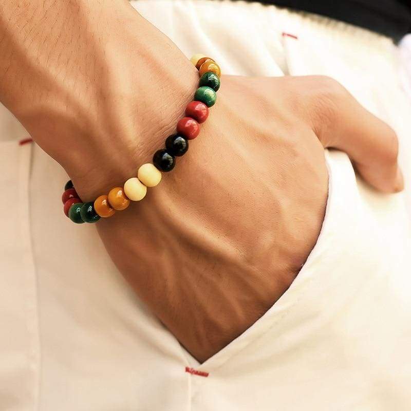 Natural Wooden Beaded Root Chakra - Charm Bracelets