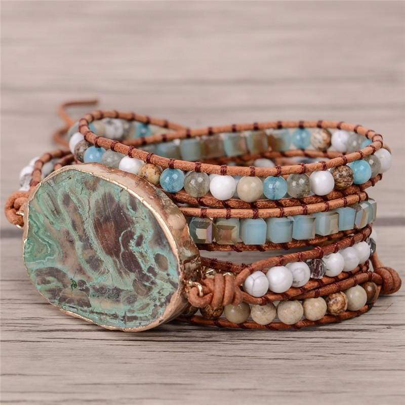 Ocean Stone Peace Bracelet - Wrap Bracelets
