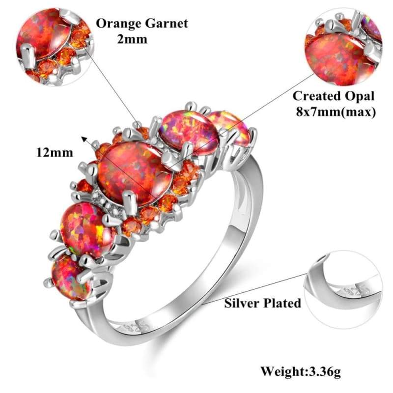 Orange Fire Opal Ring - Engagement Rings