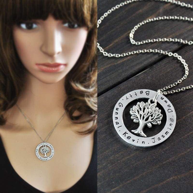 Personalized Family Tree Pendent - Pendant Necklaces