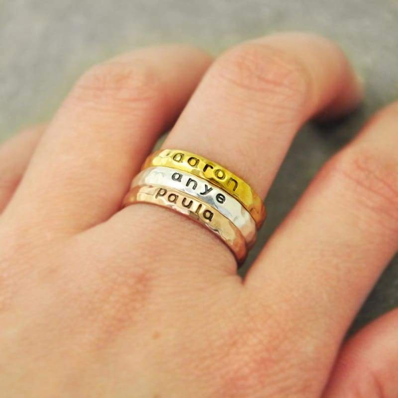 Personalized Stackable Name Ring. - Wedding Bands
