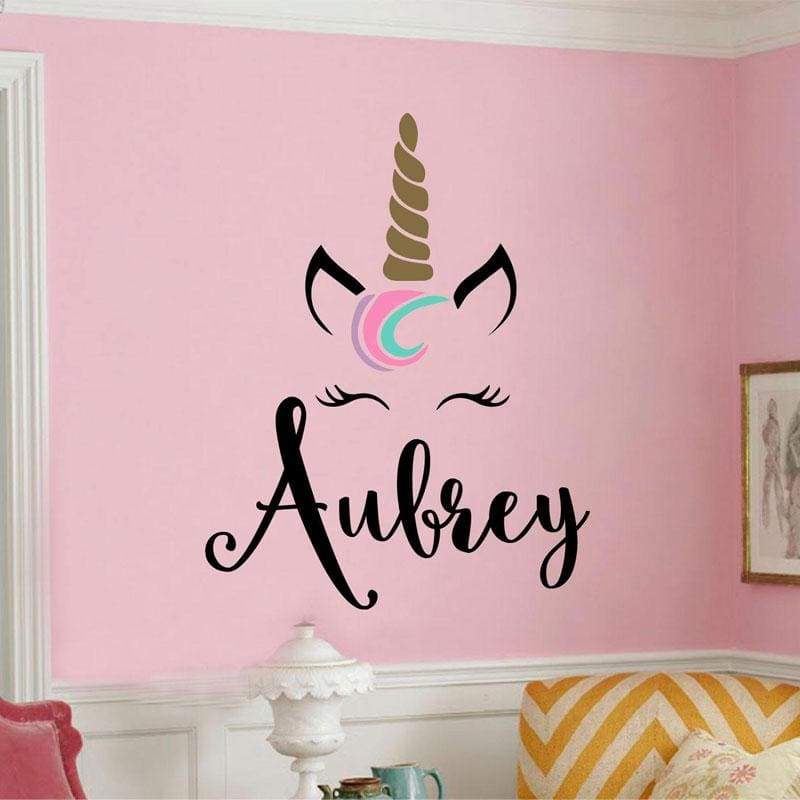 Personalized Unicorn wall sticker - As photo color / L 57x74cm - Wall Stickers