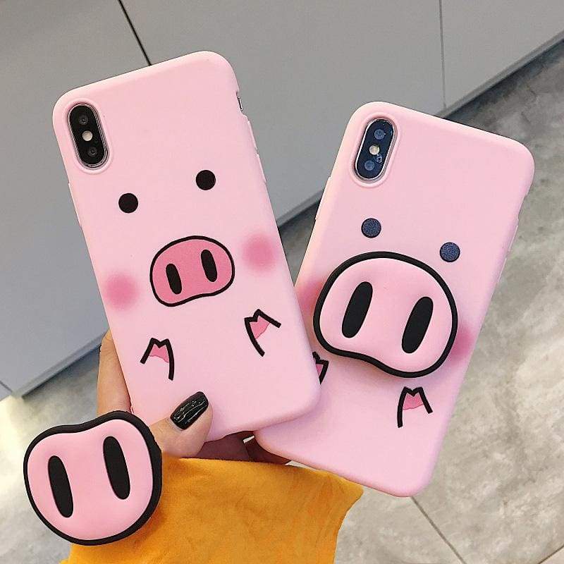 Pig case for iPhone with holder - Fitted Cases