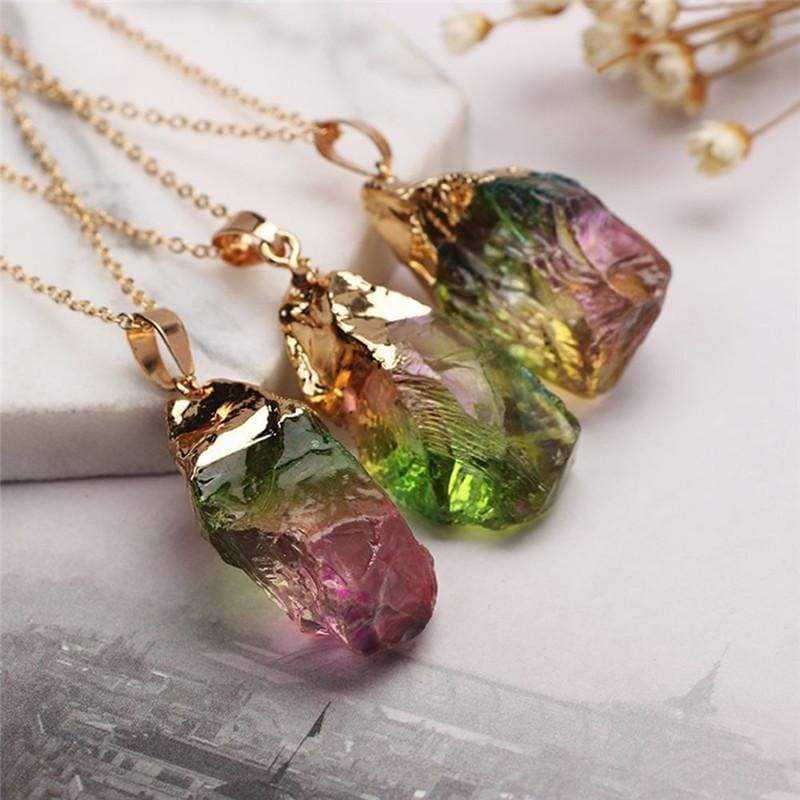 Pinksee Colorful Chakra Rock Necklace - Pendant Necklaces