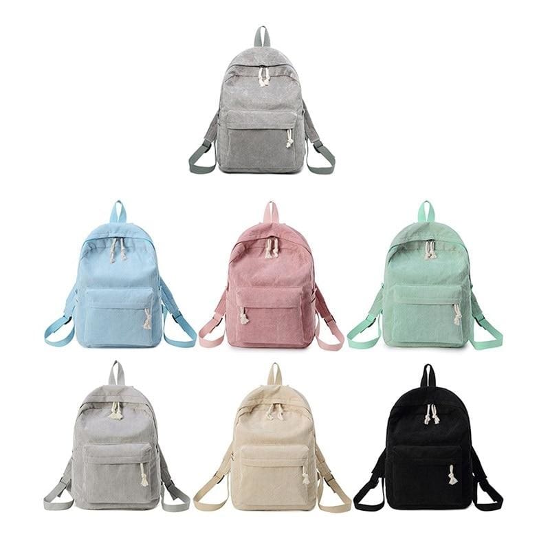 Preppy Style Soft Fabric Backpack Female - Backpacks